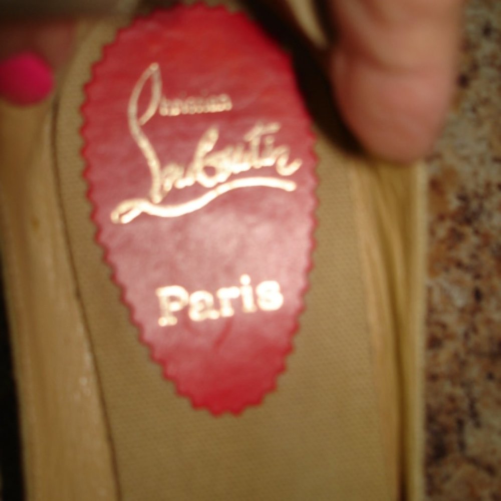 Authentic Christian Louboutin ankle tie up shoes 38 (7.5-8) Excellent - Picture 3 of 13